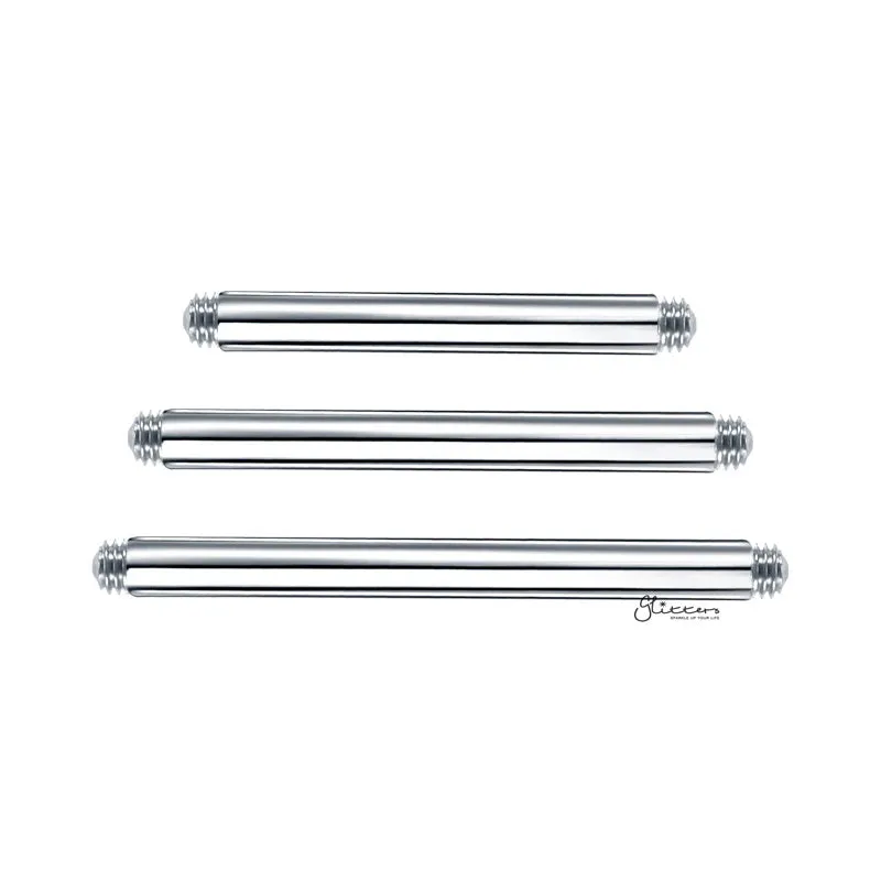 14GA 316L Surgical Stainless Steel Straight Barbell Replacement