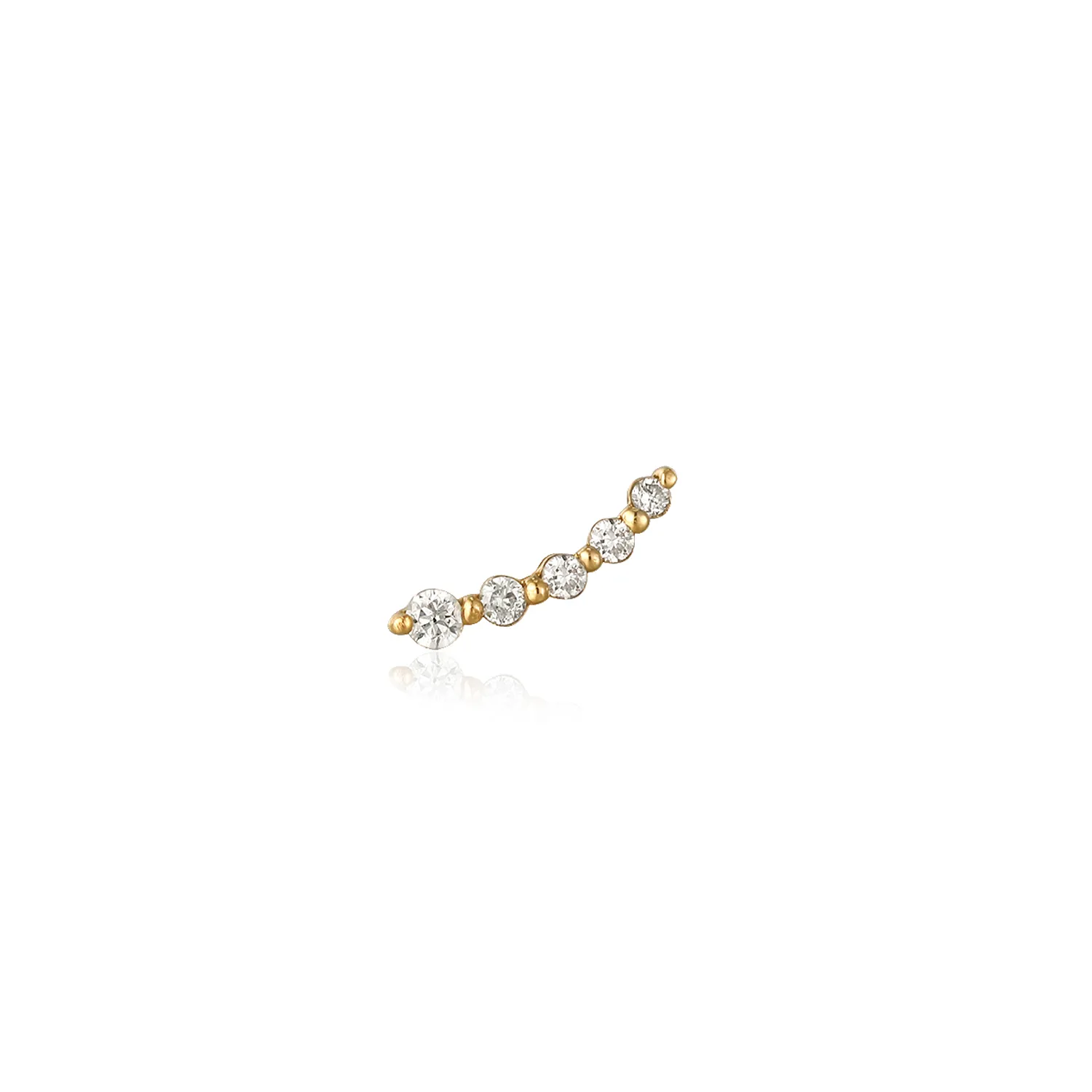 14k Diamond Curve Stud