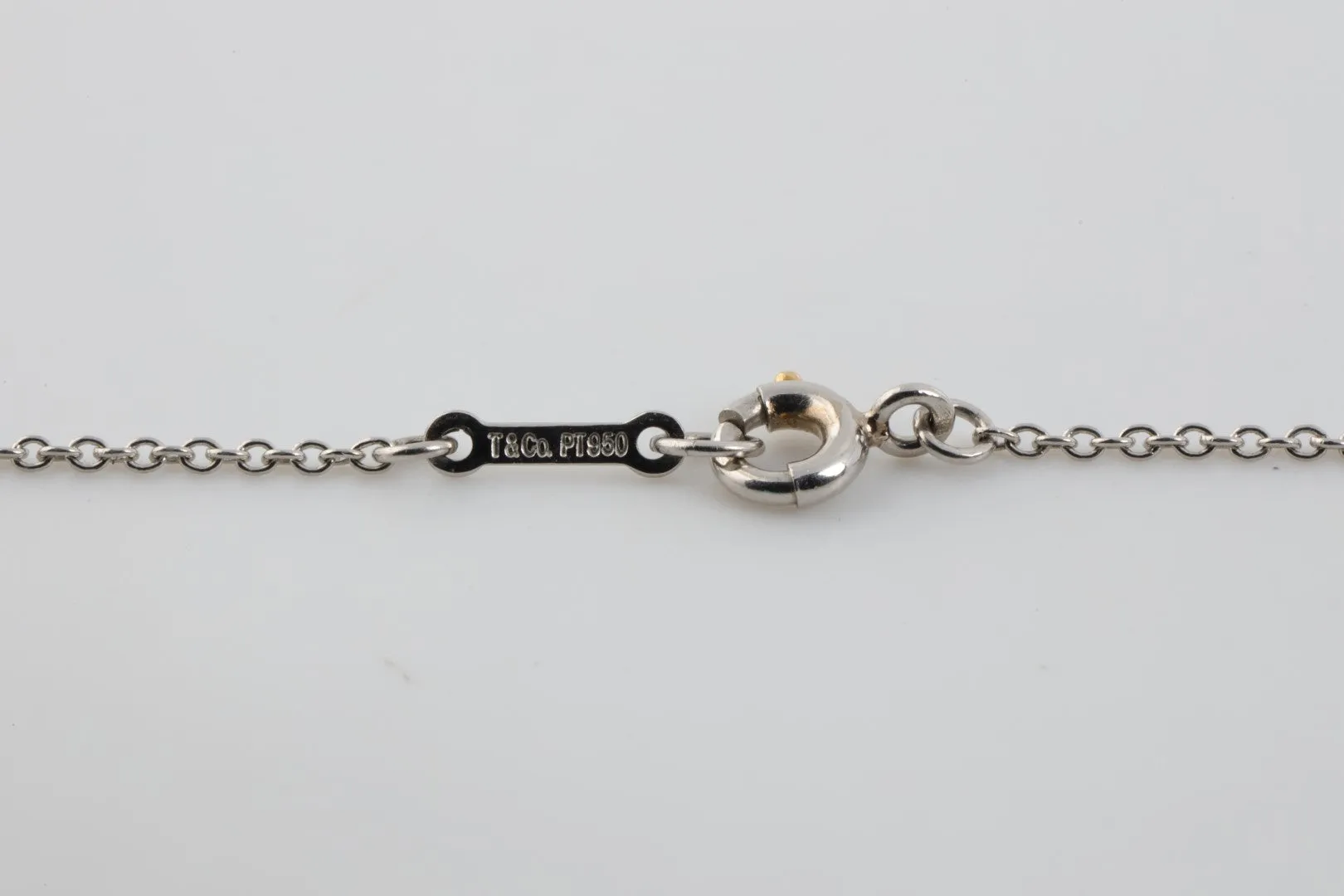 16.5" Tiffany & Co. 950 Platinum Sapphire Victoria Station Necklace (3.87g.)