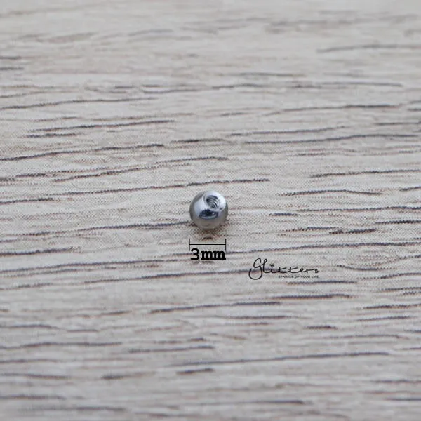 16GA 316L Surgical Stainless Steel Threaded 3mm and 4mm Balls