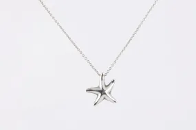 16" Tiffany & Co. 925 Silver Elsa Peretti Starfish Pendant Necklace (3.32g.)