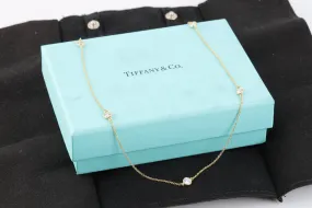 16"Tiffany & Co. 18k Gold 1.54tcw Diamond Elsa Peretti Station Necklace (2.47g.)