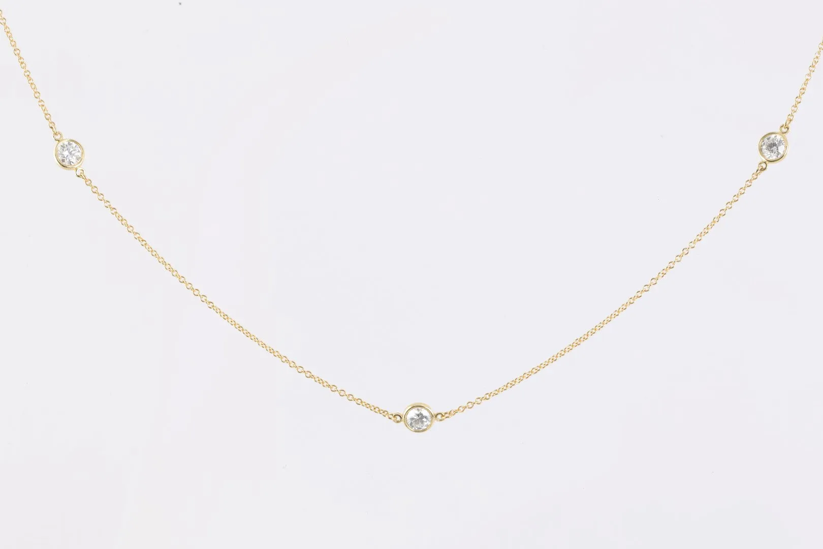 16"Tiffany & Co. 18k Gold 1.54tcw Diamond Elsa Peretti Station Necklace (2.47g.)