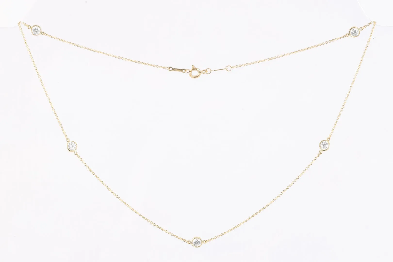 16"Tiffany & Co. 18k Gold 1.54tcw Diamond Elsa Peretti Station Necklace (2.47g.)