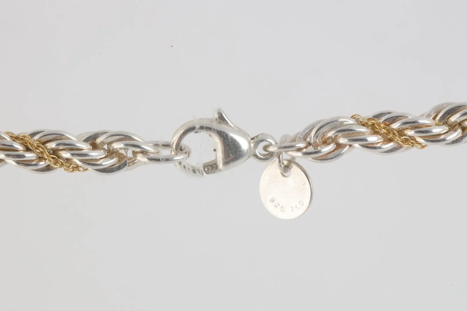 18'' Tiffany & Co. 925 Silver & 18k Yellow Gold Rope Chain (34.95g.)