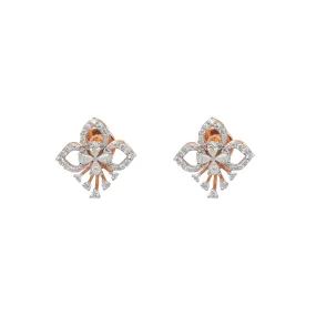 18K Rose Gold & 0.6ct Diamond Stud Earrings (3.6gm)