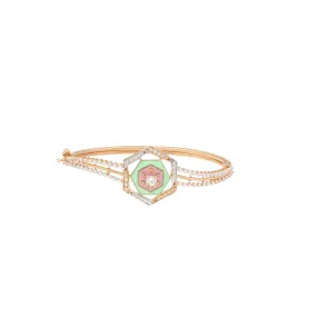 18K Rose Gold & CZ Bangle (12.2gm)