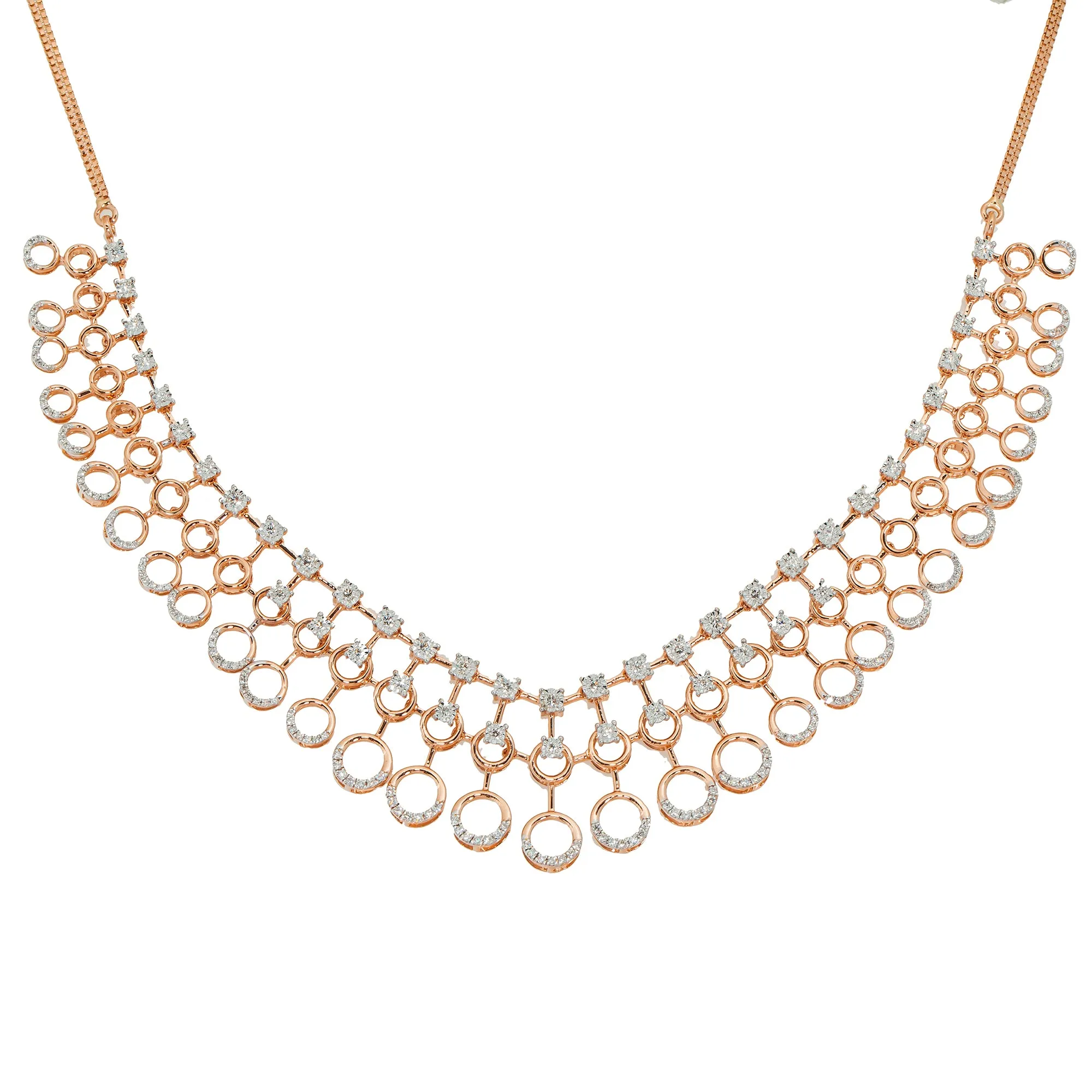 18K Rose Gold Necklace w/ 1.48ct Diamonds (28.2gm)