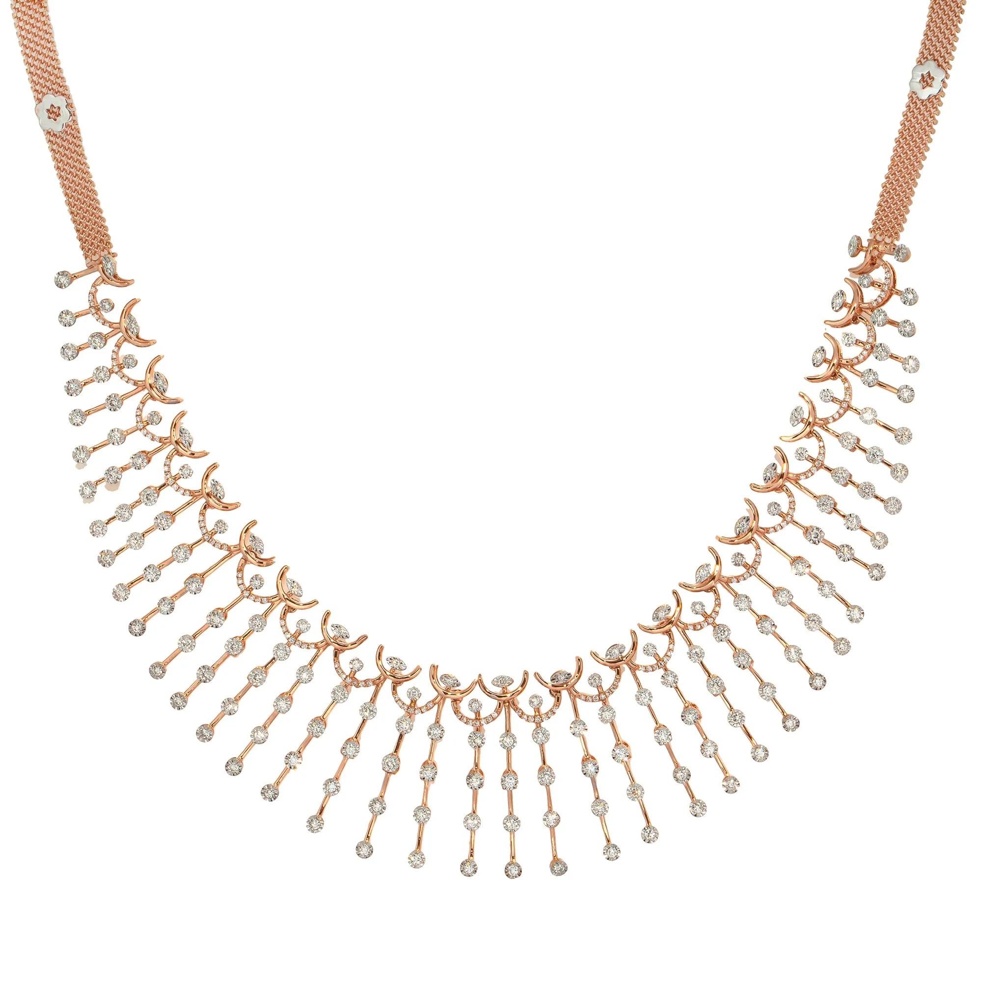 18K Rose Gold Necklace w/ 2.27ct Diamonds (38.2gm)