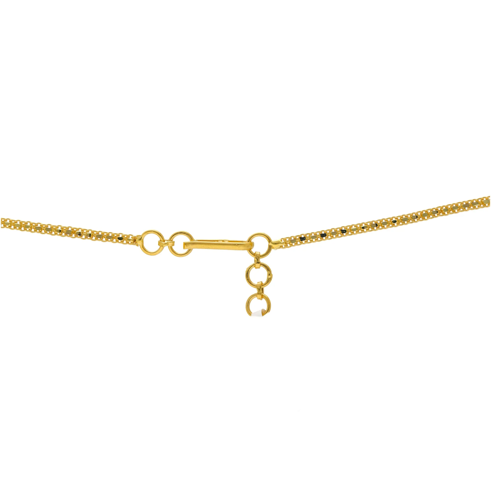 22K Yellow & White Gold Thin Beaded Chain (8.4gm)