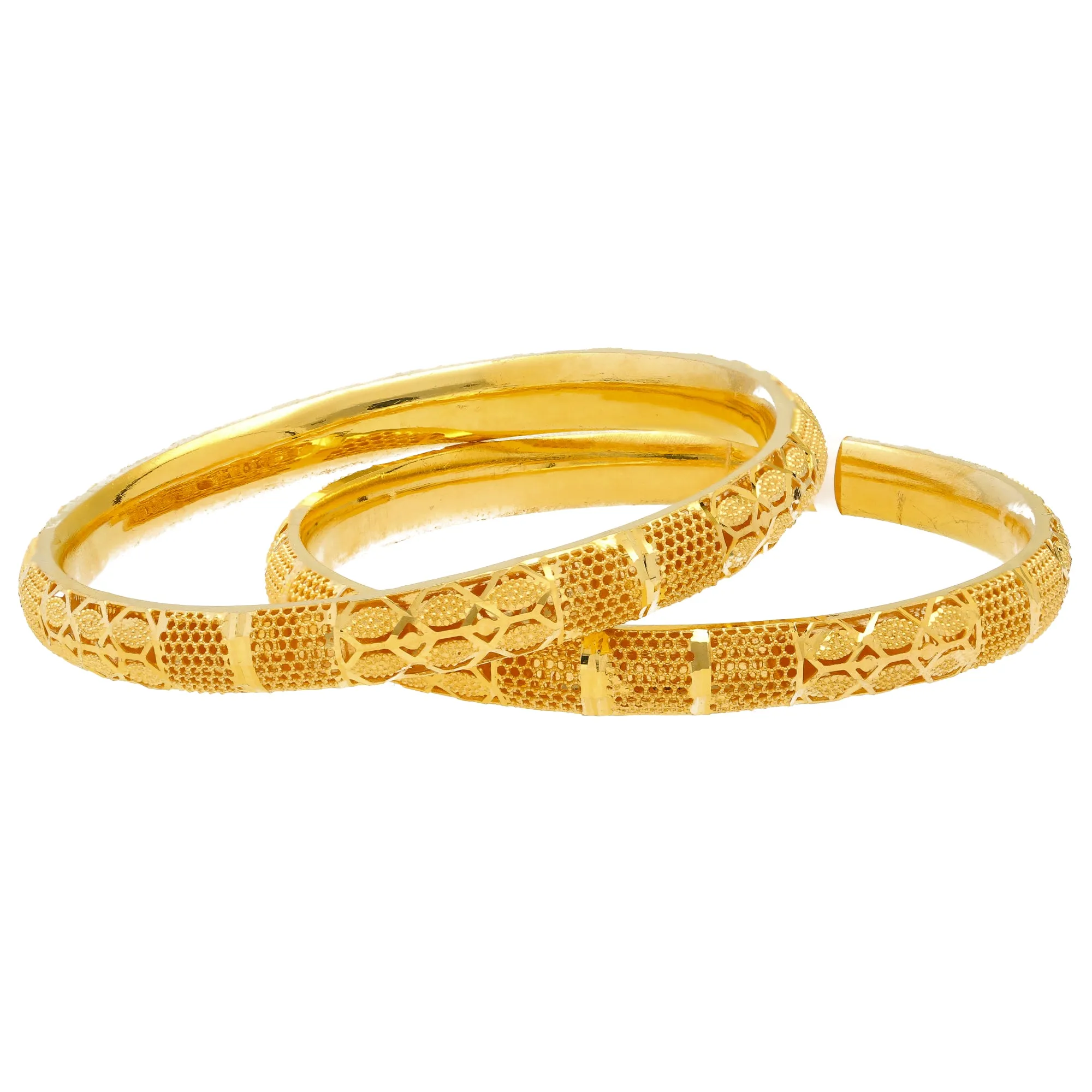 22K Yellow Gold Bangle Set of 6 (83gm)