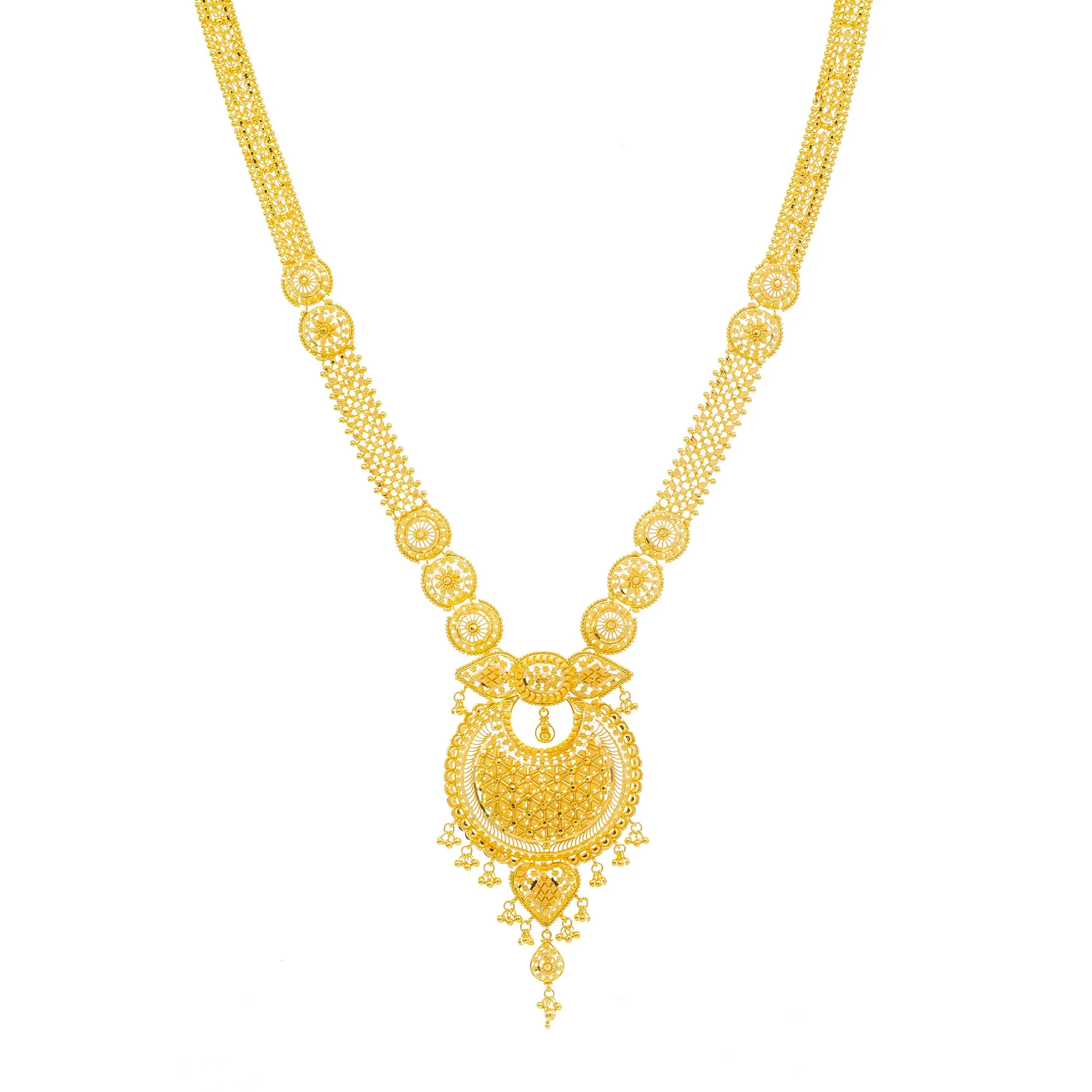 22K Yellow Gold Chandbali Jewelry Set (78.3gm)