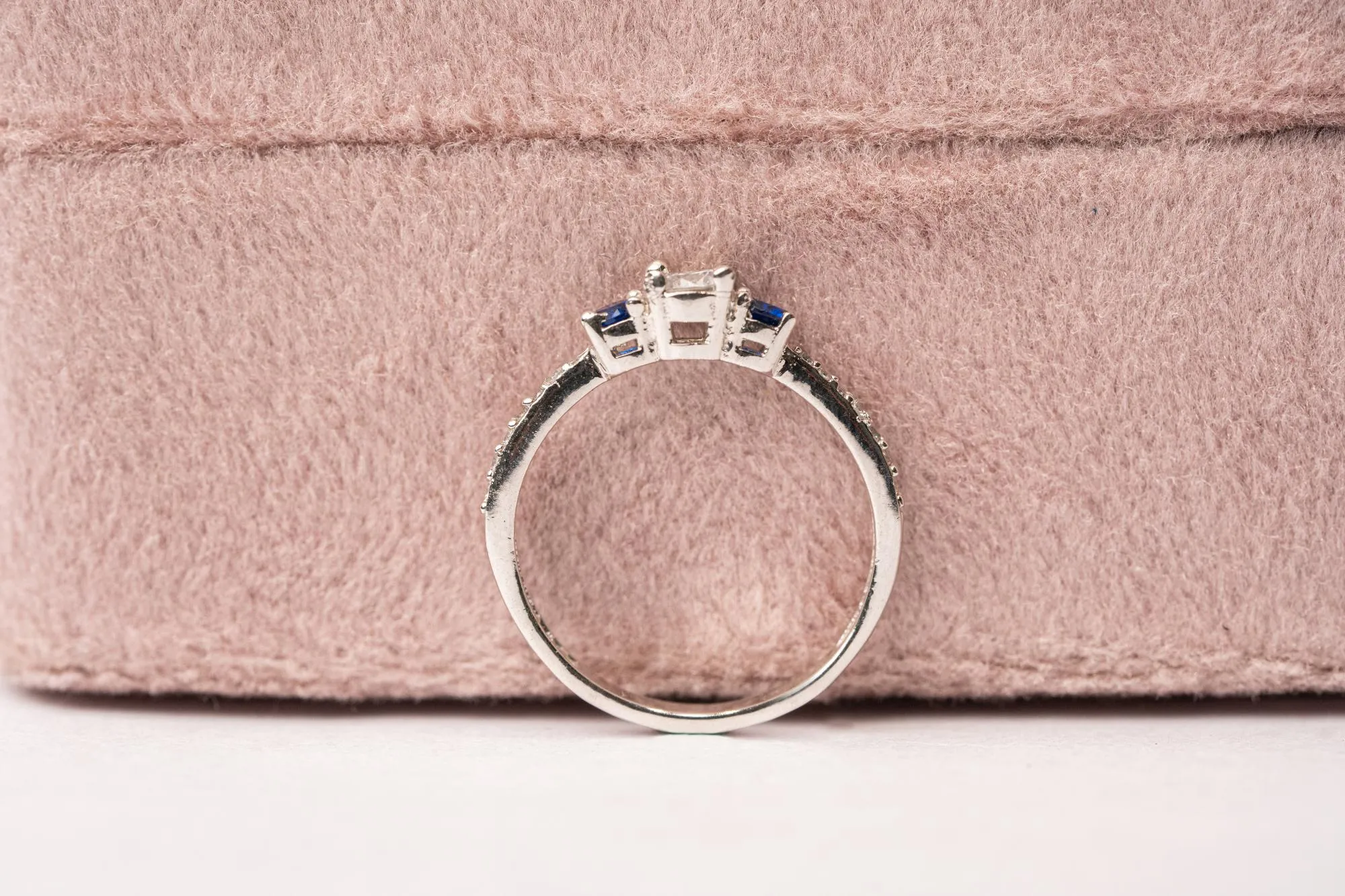 3 stone Trilogy Ring in White Gold engagement ring