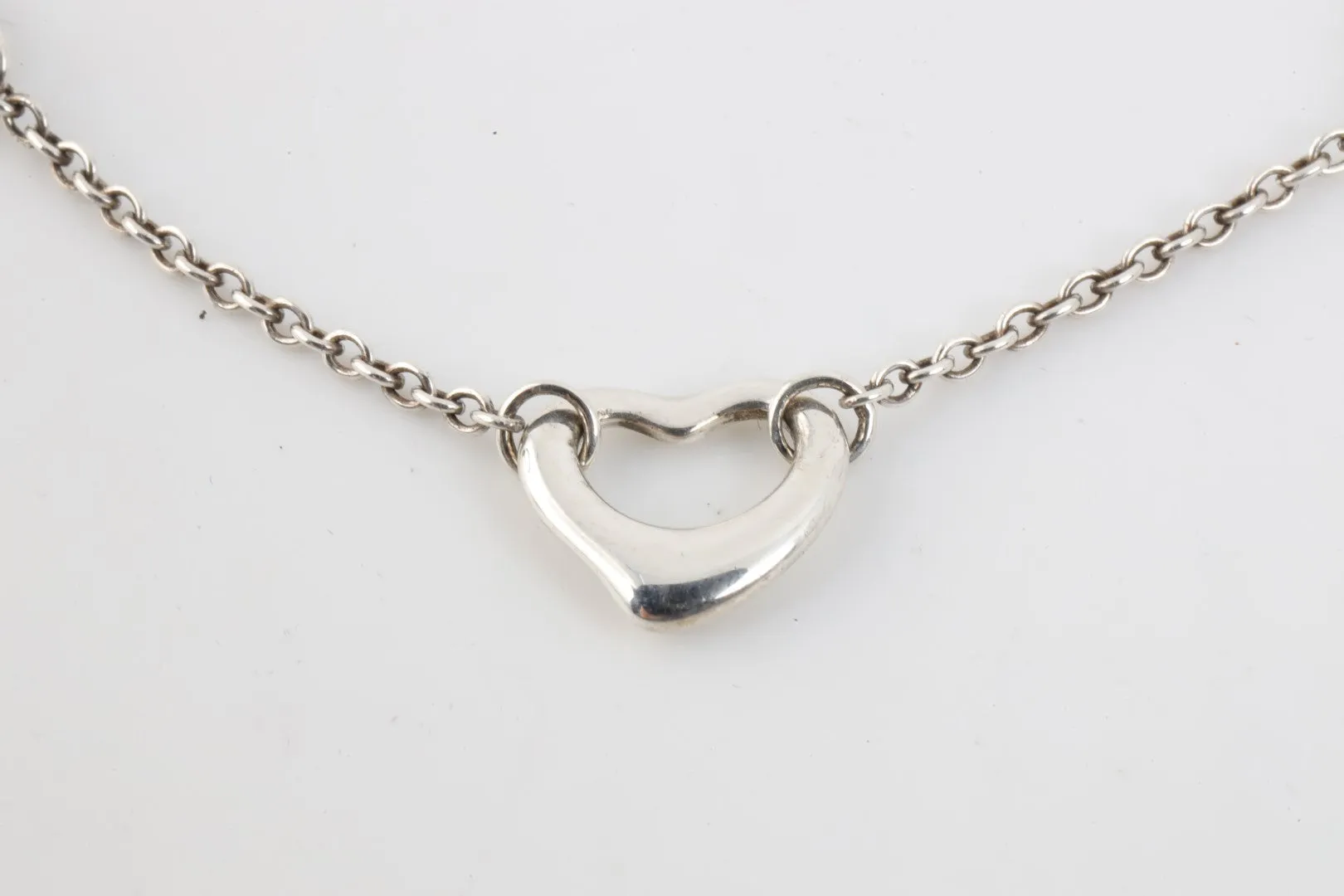 7" Tiffany & Co. 925 Silver Elsa Peretti Open Heart Bracelet (4.31g.)