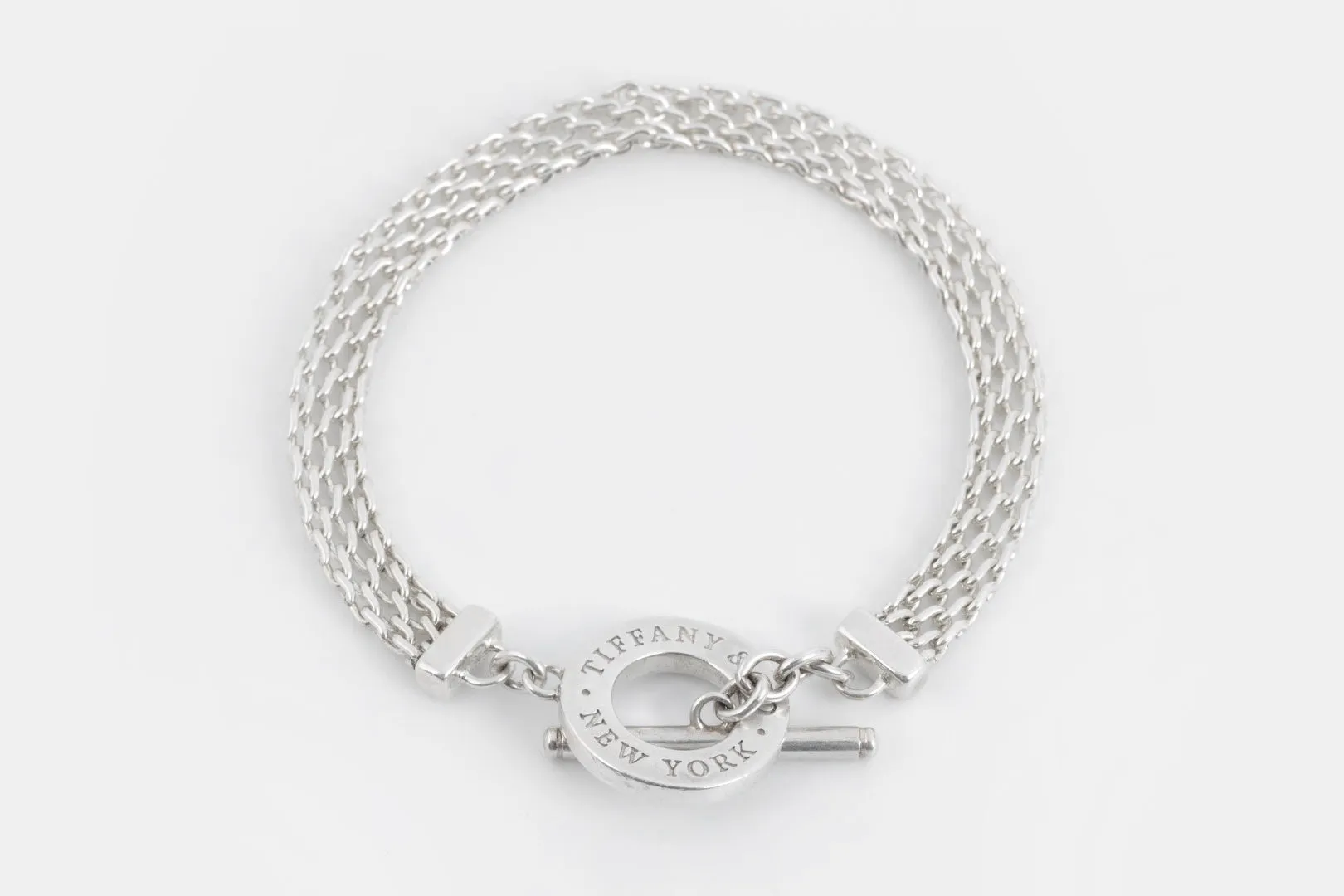 7" Tiffany & Co. 925 Silver Somerset Love Mesh Toggle Bracelet (13.43g.)