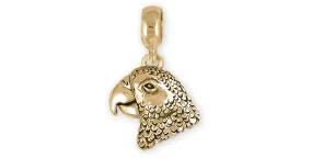 African Grey Jewelry 14k Gold Handmade African Grey Charm Slide This Charm Will Fit A Pandora? Slide Bracelet AFG3X-PNSG