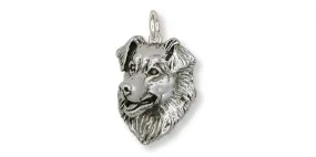 Australian Shepherd Charm Jewelry Sterling Silver Handmade Dog Charm AU10-C