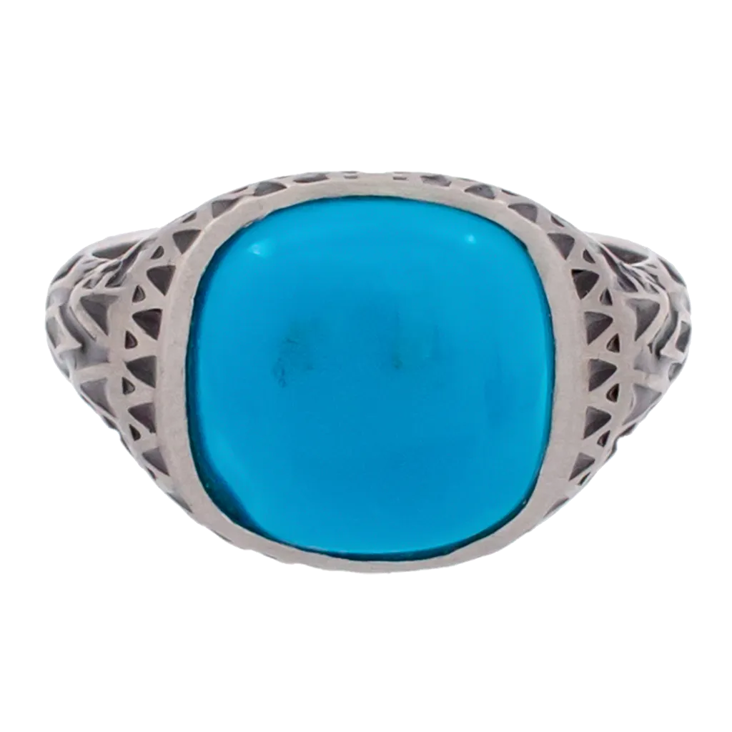 Aztec Cushion Turquoise Ring