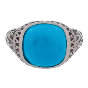 Aztec Cushion Turquoise Ring