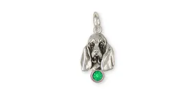 Basset Hound Charm Jewelry Sterling Silver Handmade Dog Charm BAS6-SC