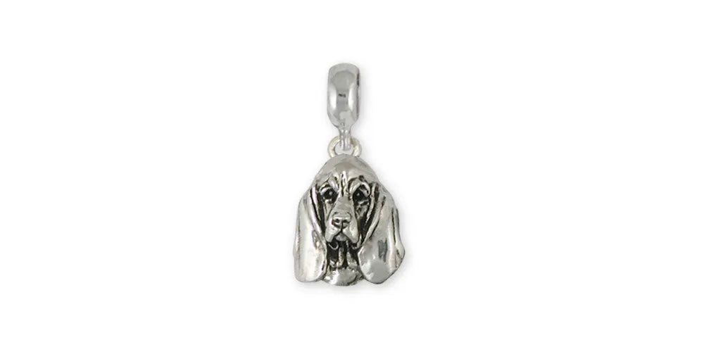 Basset Hound Charm Slide Jewelry Sterling Silver Handmade Dog Charm Slide BAS3-PNS