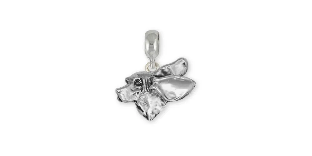 Basset Hound Charm Slide Jewelry Sterling Silver Handmade Dog Charm Slide BH4-PNS