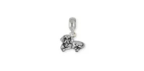 Beagle Charm Slide Jewelry Sterling Silver Handmade Dog Charm Slide BG5-PNS