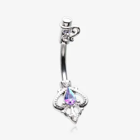 Belly Ring -  Antique Heart Key