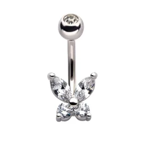 Belly Ring - Butterfly Cubic Zirconia