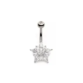 Belly Ring - Cubic Zirconia - Star Flower