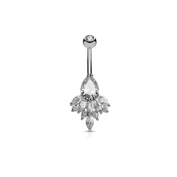 Belly Ring - Cubic Zirconia Teardrop