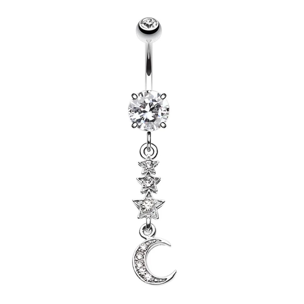 Belly Ring - Falling Stars Moon