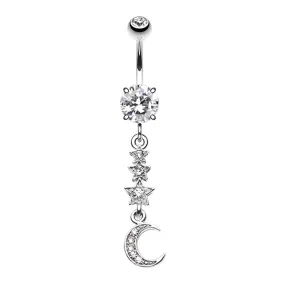 Belly Ring - Falling Stars Moon