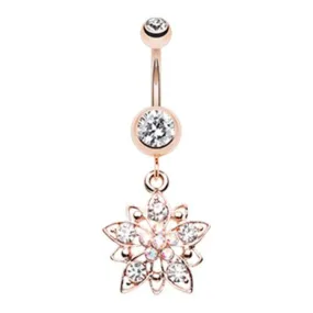 Belly Ring - Flower Cluster - Rose Gold