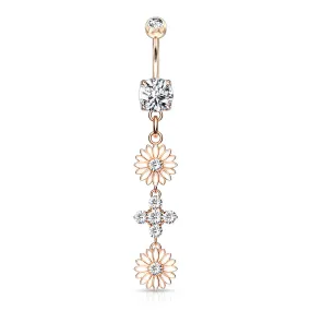 Belly Ring - Flower Double - Rose Gold