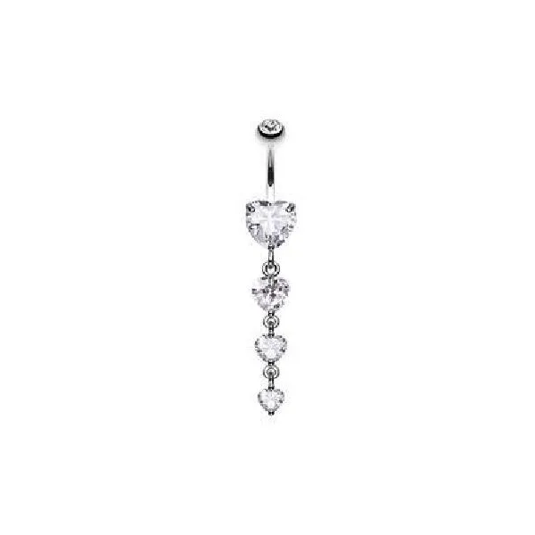 Belly Ring - Heart Cubic Zirconia