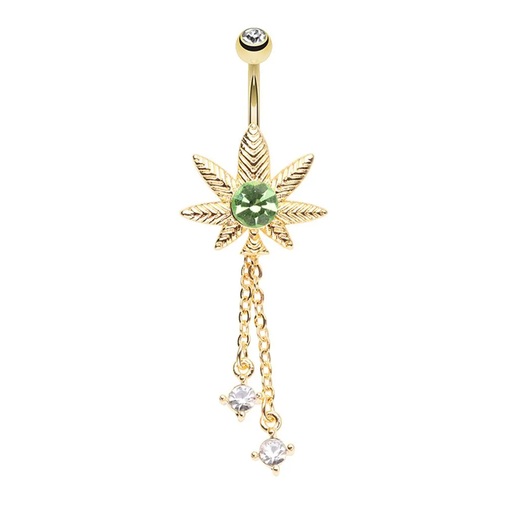 Belly Ring - Royal Pot Leaf