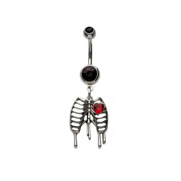 Belly Ring - Skull Rib Cage