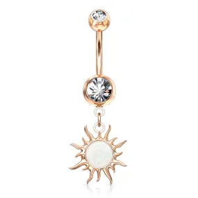 Belly Ring - Sun Opal Glitter