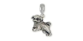 Bichon Frise Charm Slide Jewelry Sterling Silver Handmade Dog Charm Slide BF2-PNS