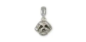 Bichon Frise Charm Slide Jewelry Sterling Silver Handmade Dog Charm Slide D07H-PNS