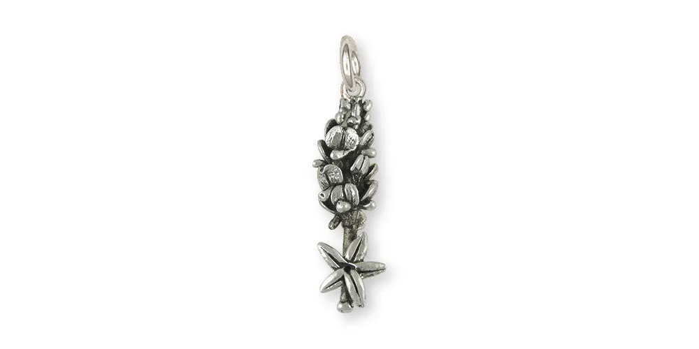 Bluebonnet Charm Jewelry Sterling Silver Handmade Flower Charm BB9-C