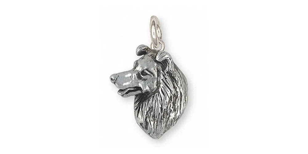 Border Collie Charm Jewelry Sterling Silver Handmade Dog Charm BDC6-C