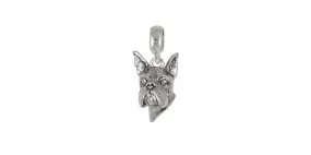 Boxer Charm Slide Jewelry Sterling Silver Handmade Dog Charm Slide DG8H-PNS