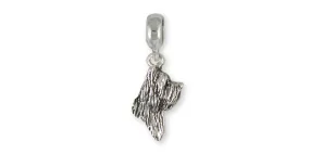 Briard Charm Slide Jewelry Sterling Silver Handmade Dog Charm Slide BRD1H-PNS