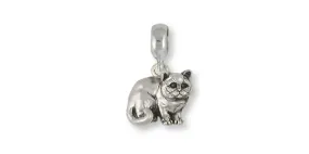 British Shorthair Charm Slide Jewelry Sterling Silver Handmade Cat Charm Slide BRS5-PNS