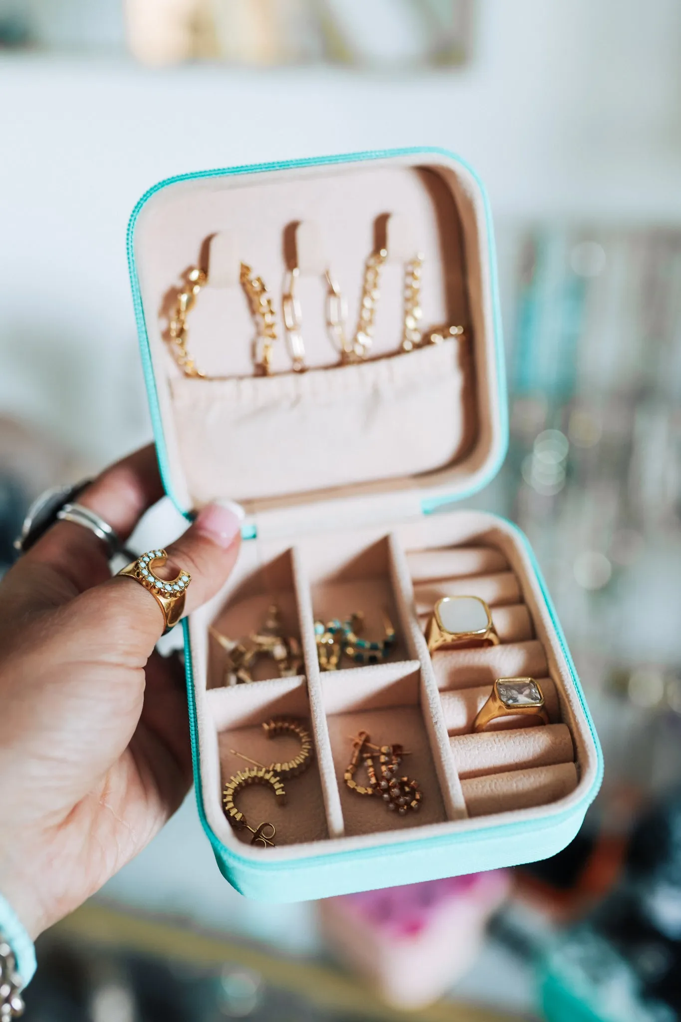 Brown Cowhide Square Jewelry Case