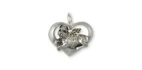 Brussels Griffon Angel Charm Jewelry Sterling Silver Handmade Dog Charm GR37-AC