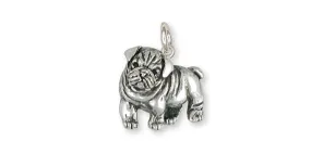 Bulldog Charm Jewelry Sterling Silver Handmade Dog Charm BD26-C