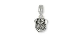 Bulldog Charm Slide Jewelry Sterling Silver Handmade Dog Charm Slide BD26H-PNS